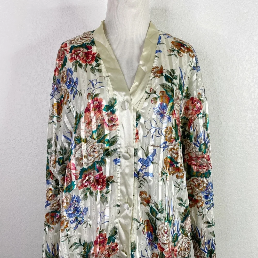Vintage Victoria Secret Gold Label Floral Pajama Top